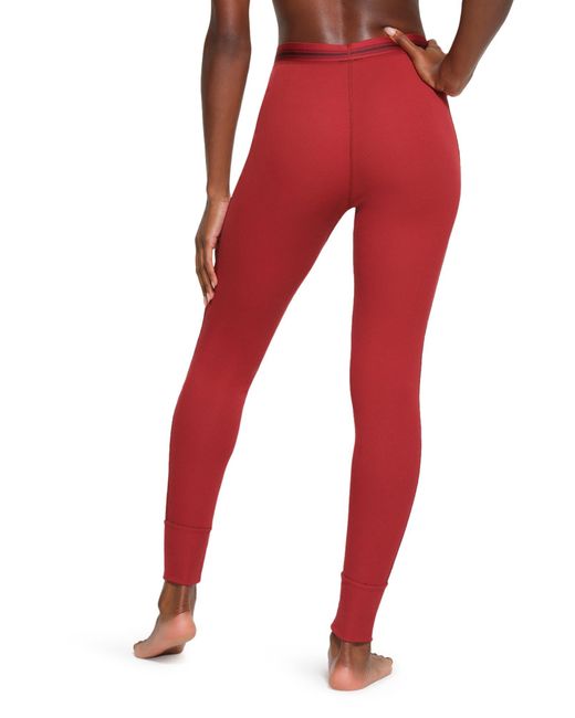Skims Rib Cotton Blend leggings in Red Lyst