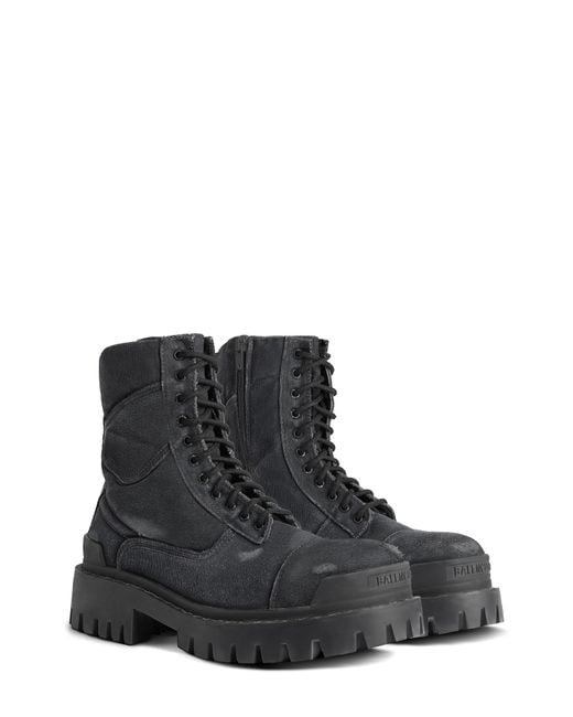 Balenciaga Black Combat Strike Boot for men