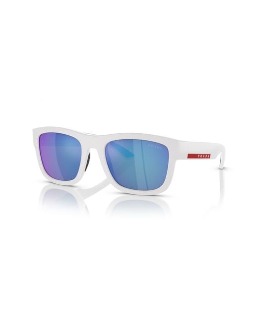 Prada Sport Blue 56mm Pillow Sunglasses for men