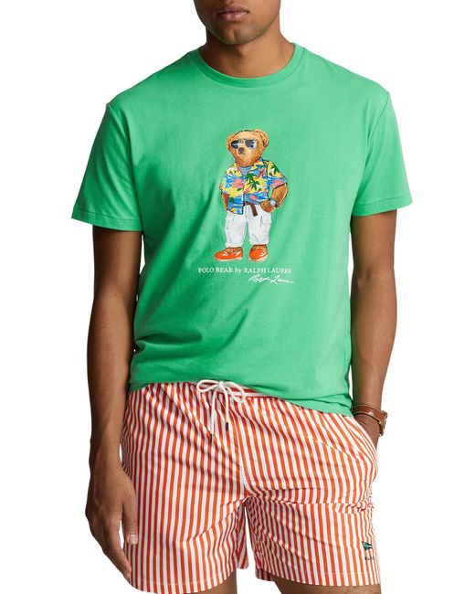 Polo Ralph Lauren Green Polo Bear Graphic T-shirt for men