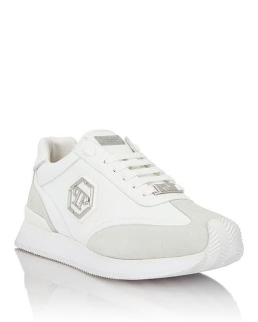 Philipp Plein White Runner Hexagon Patch