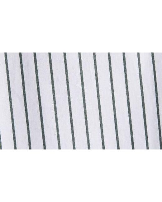 Sporty & Rich Gray Src Stripe Oversize Cotton Poplin Button-Up Shirt