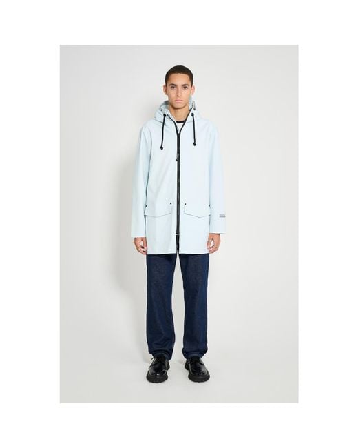 Stutterheim White Stockholm Patch Matte Raincoat