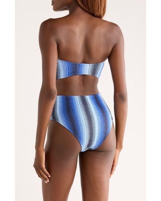 Lemlem Blue Stripe High Leg Bikini Bottoms