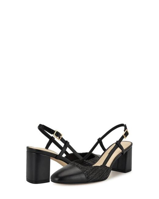 Nine West Black Unda Slingback Cap Toe Pump