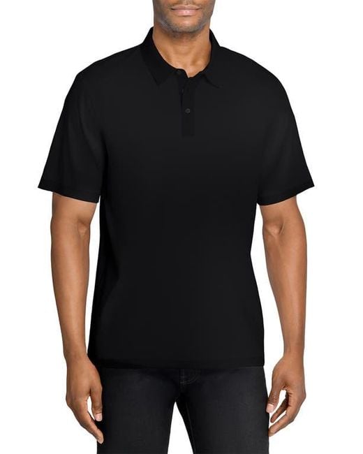W.r.k. Black Solid Reworked Slim Fit Polo for men