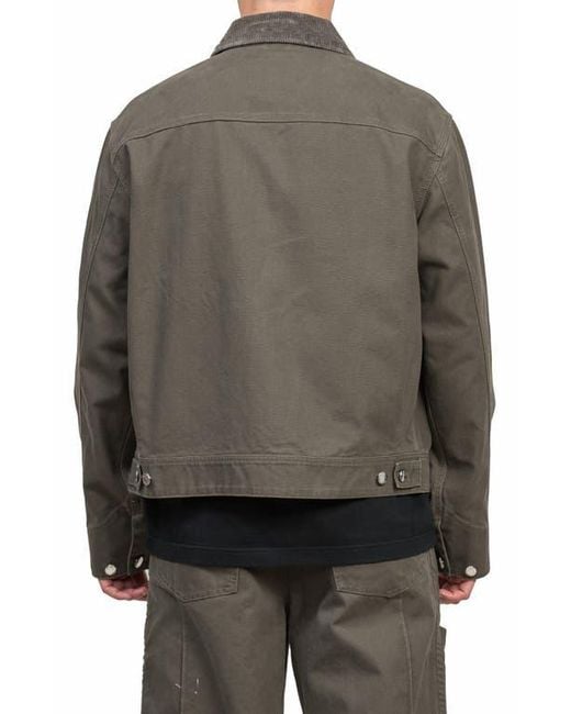 Alpha Style Gray Blun Zip-Up Work Jacket for men