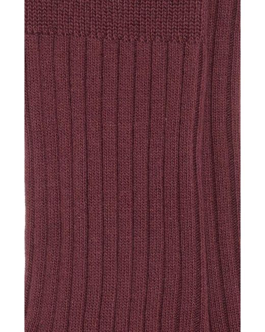 Nordstrom Purple Ribbed Cotton Blend Socks for men
