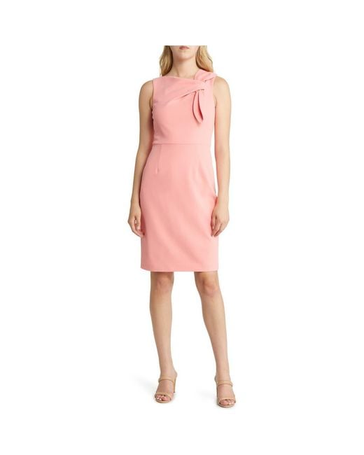 Harper Rose Tie Neck Sleeveless Sheath Dress in Pink Lyst