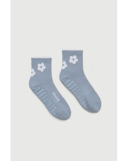 Fraise Blue Ankle Grip Socks