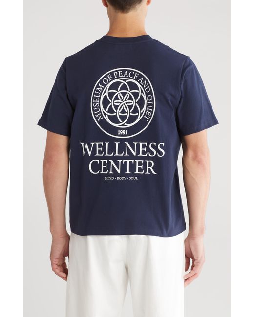 Museum of Peace & Quiet Blue Wellness Center Cotton Graphic T-shirt for men