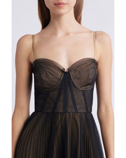Hutch Corset Pleated Maxi Dress in Black | Lyst