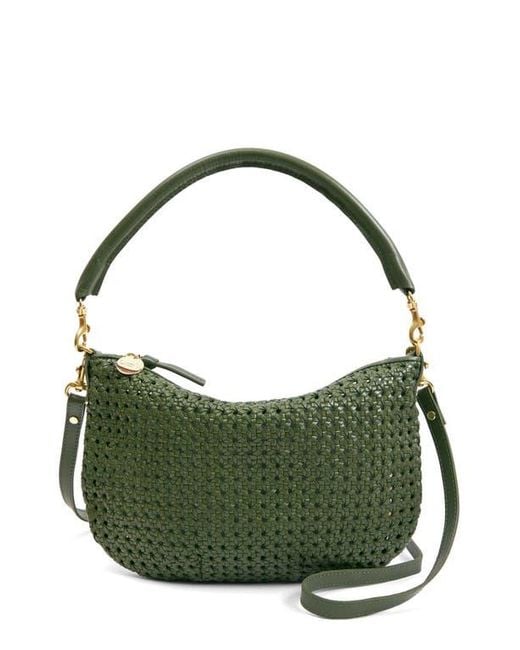 Clare V. Green Petit Moyen Woven Messenger Bag