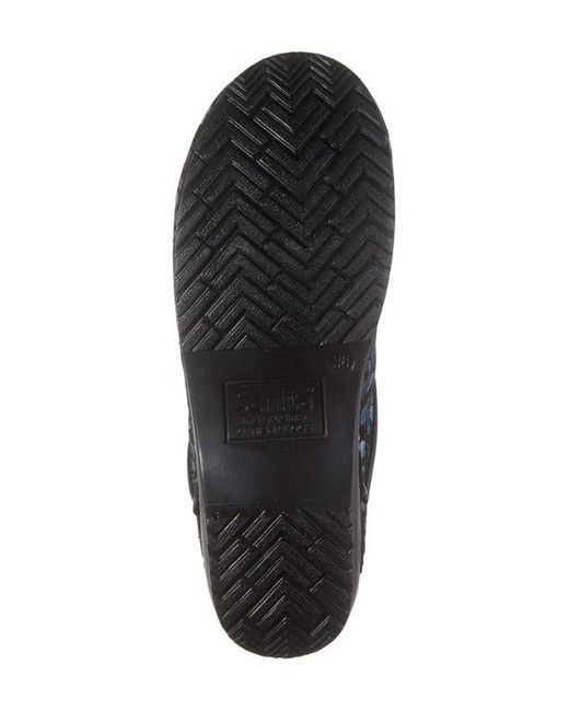 Sanita Black Plume Floral Print Clog