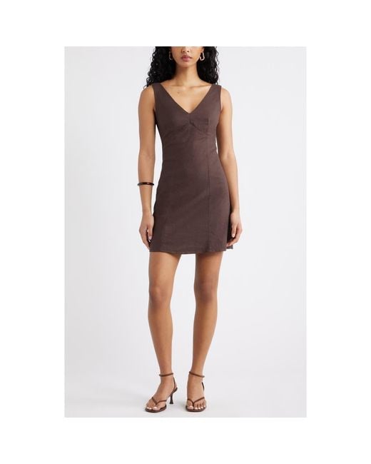 open back linen blend mini dress Hollister Open-Back Linen-Blend Mini Dress at Hamilton Place in  Chattanooga, TN