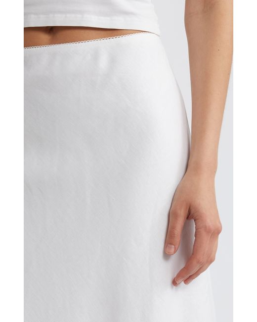 Reformation White Layla Linen Maxi Skirt