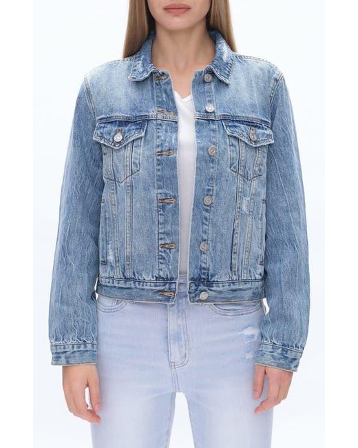 Bayeas Blue Distressed Denim Jacket