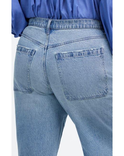 Madewell Blue The Emmett Release Hem Patch Pocket Wide Leg Jeans