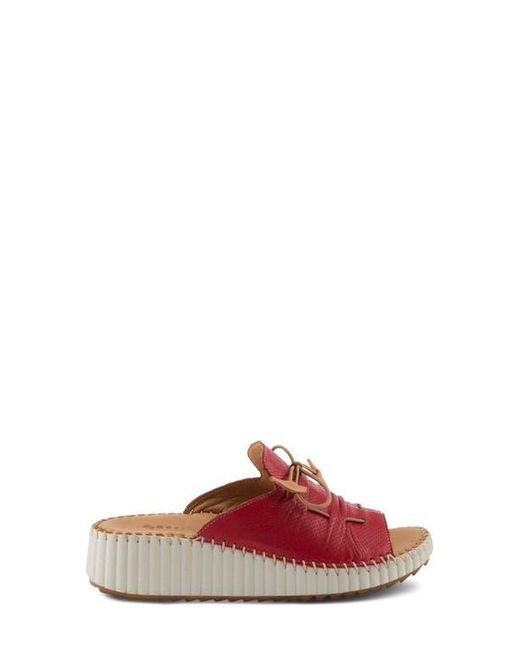 Spring Step Red Nevelle Wedge Sandal