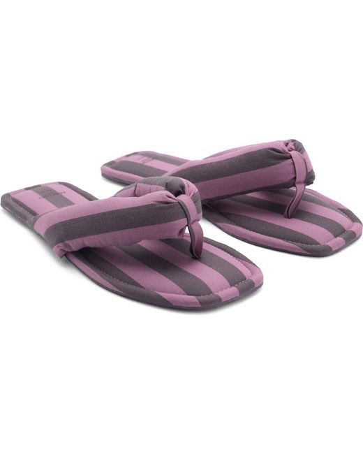 Mango Purple Stripe Puffer Flip Flop
