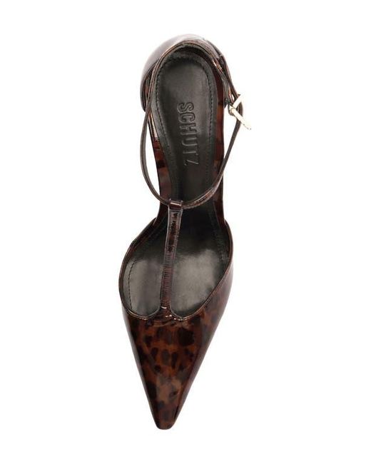 SCHUTZ SHOES White Allure Pointed Toe T-Strap Pump