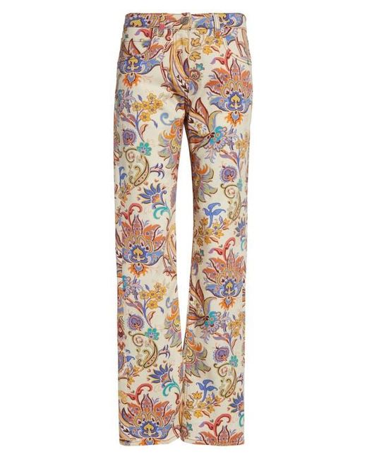 Etro Multicolor Paisley Straight Leg Pants