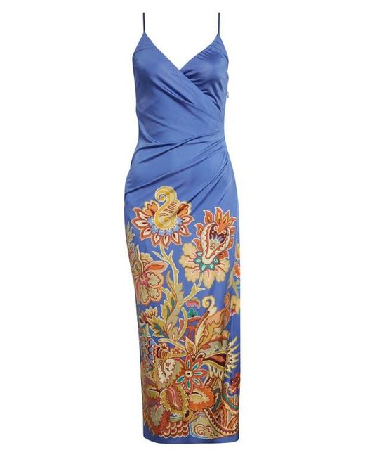 Etro Blue Floral Print Jersey Dress
