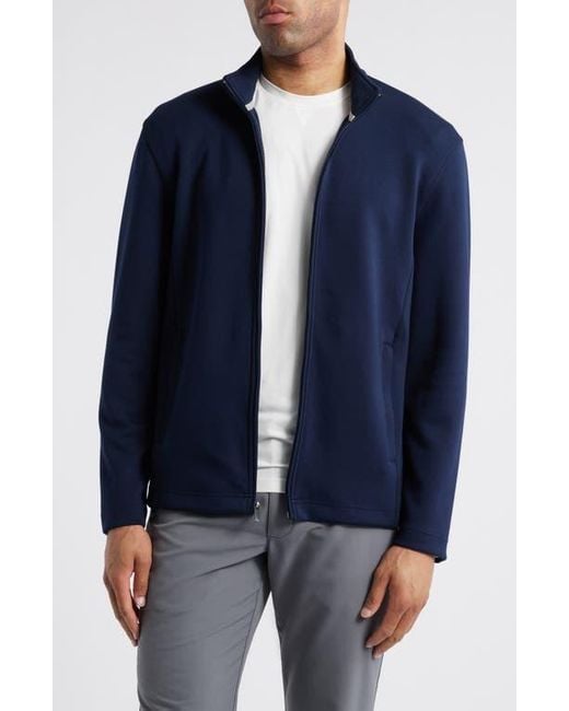 Johnston & Murphy Blue Zip-Up Sweatshirt for men