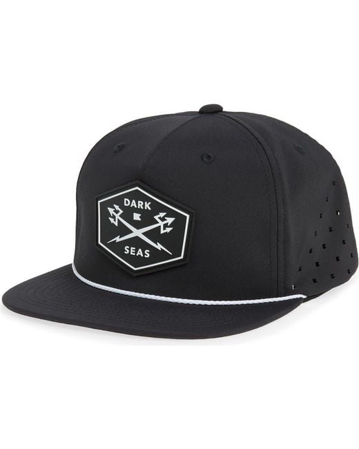 Dark Seas Black Prog Tech Snapback Hat for men