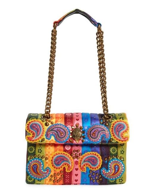 Kurt Geiger Red Kensington Quilted Paisley Convertible Shoulder Bag