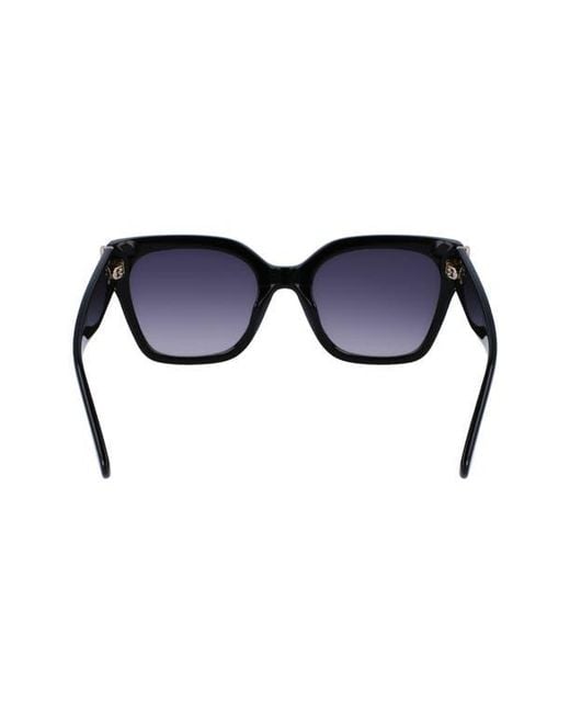 Longchamp Blue 55Mm Rectangular Sunglasses