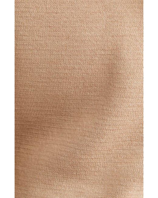 Rabanne Natural Drape Shoulder Merino Wool Sweater