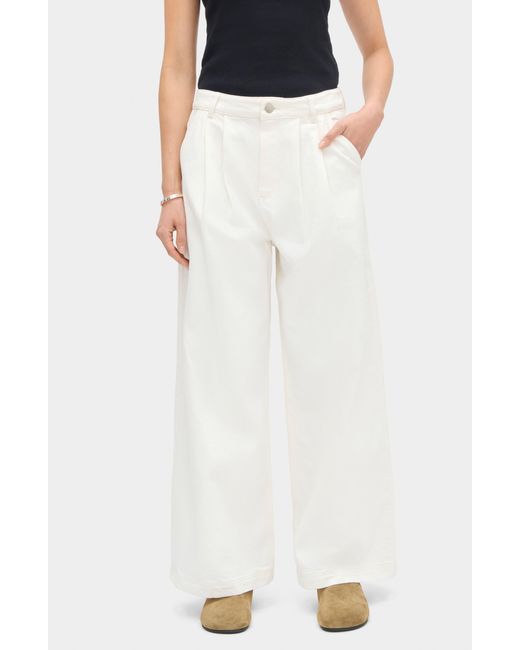 ALIGNE White Lainey Pleated Jeans