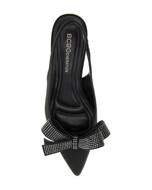 BCBGeneration Black Kasti Slingback Pointed Toe Kitten Heel Pump