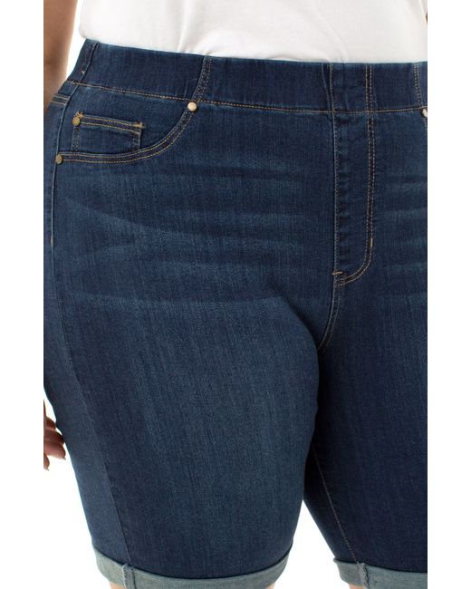 Liverpool Jeans Company Blue Chloe Roll Cuff Denim Bermuda Shorts