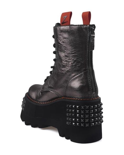 Zigi Black Leysa Studded Platform Combat Boot