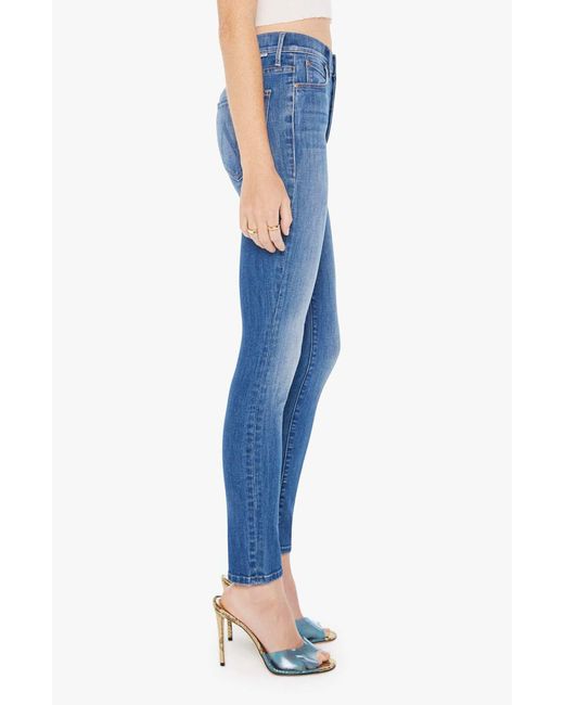 Mother Blue The Stunner Hover High Waist Ankle Skinny Jeans