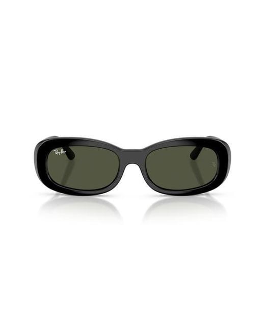 Ray-Ban Green 56Mm Oval Sunglasses