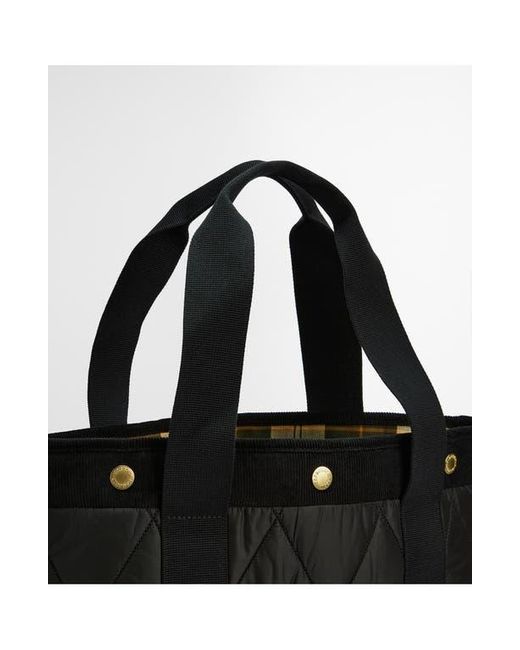 Barbour Black Healy Mixed Media Tote