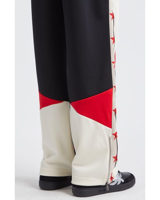 Palm Angels Red Star Colorblock Track Pants for men