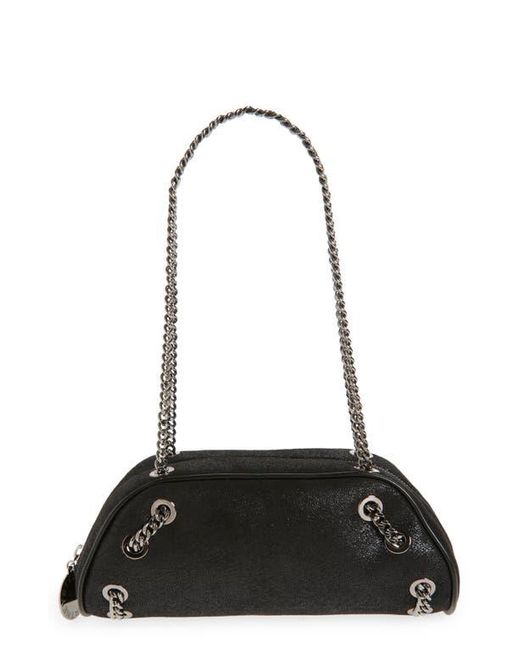 Stella McCartney Black Small Falabella Shaggy Deer Faux Leather Shoulder Bag