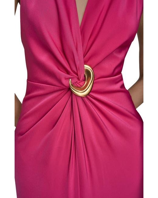 Donna Karan Pink Twisted Sleeveless Gown