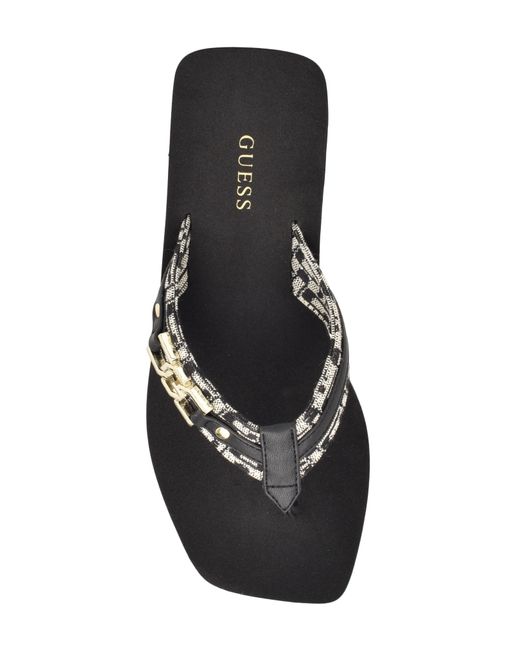 guess siarra wedge flip flop