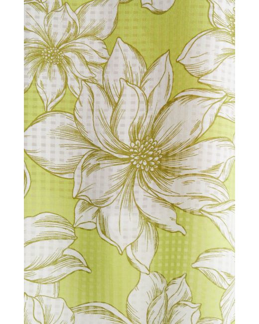 Anne Klein Yellow Floral Print Puff Sleeve Top
