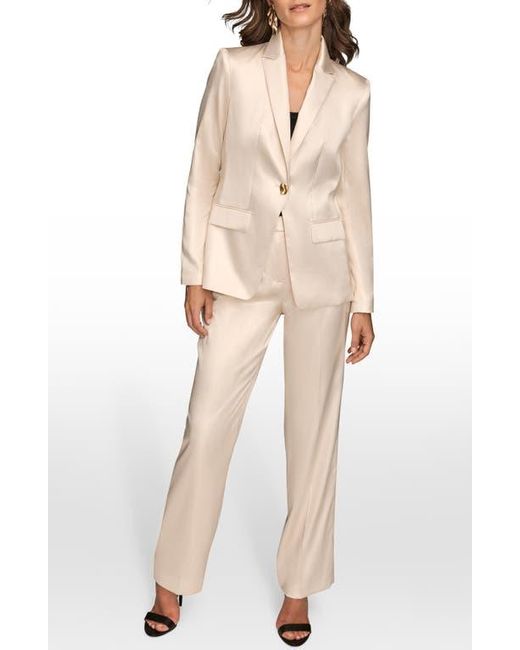 Donna Karan Natural Satin One-Button Blazer