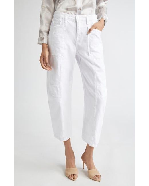 L'Agence White Cody High Waist Barrel Leg Rodeo Jeans