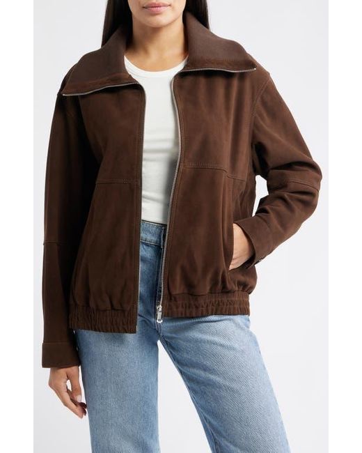 Bernardo Black Oversize Suede Bomber Jacket