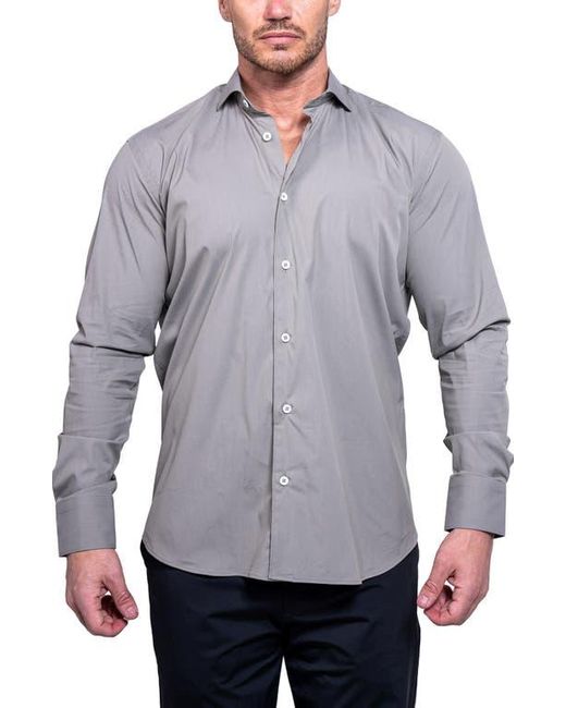 Maceoo Gray Einstein Aristocratluxestretch Button-Up Shirt for men