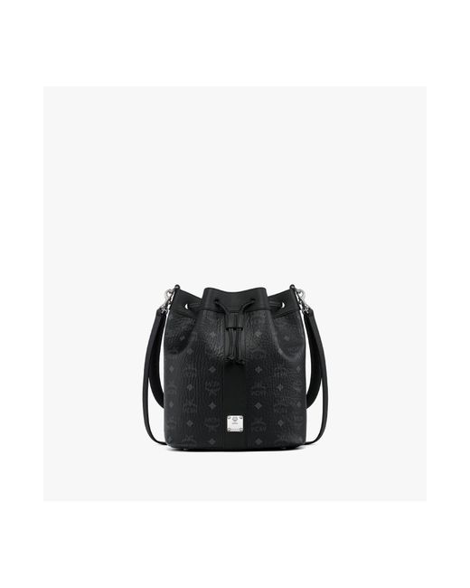 MCM Black Medium Dessau Drawstring Bag