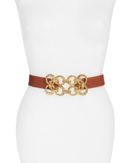 Raina White Leather Stretch Belt